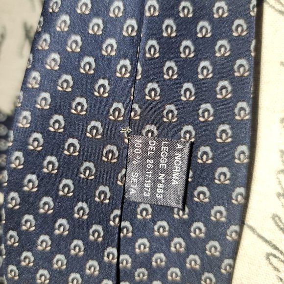 Yves Saint Laurent Tie (Navy Blue) - Picture 2 of 3